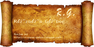 Rózsás Gábor névjegykártya